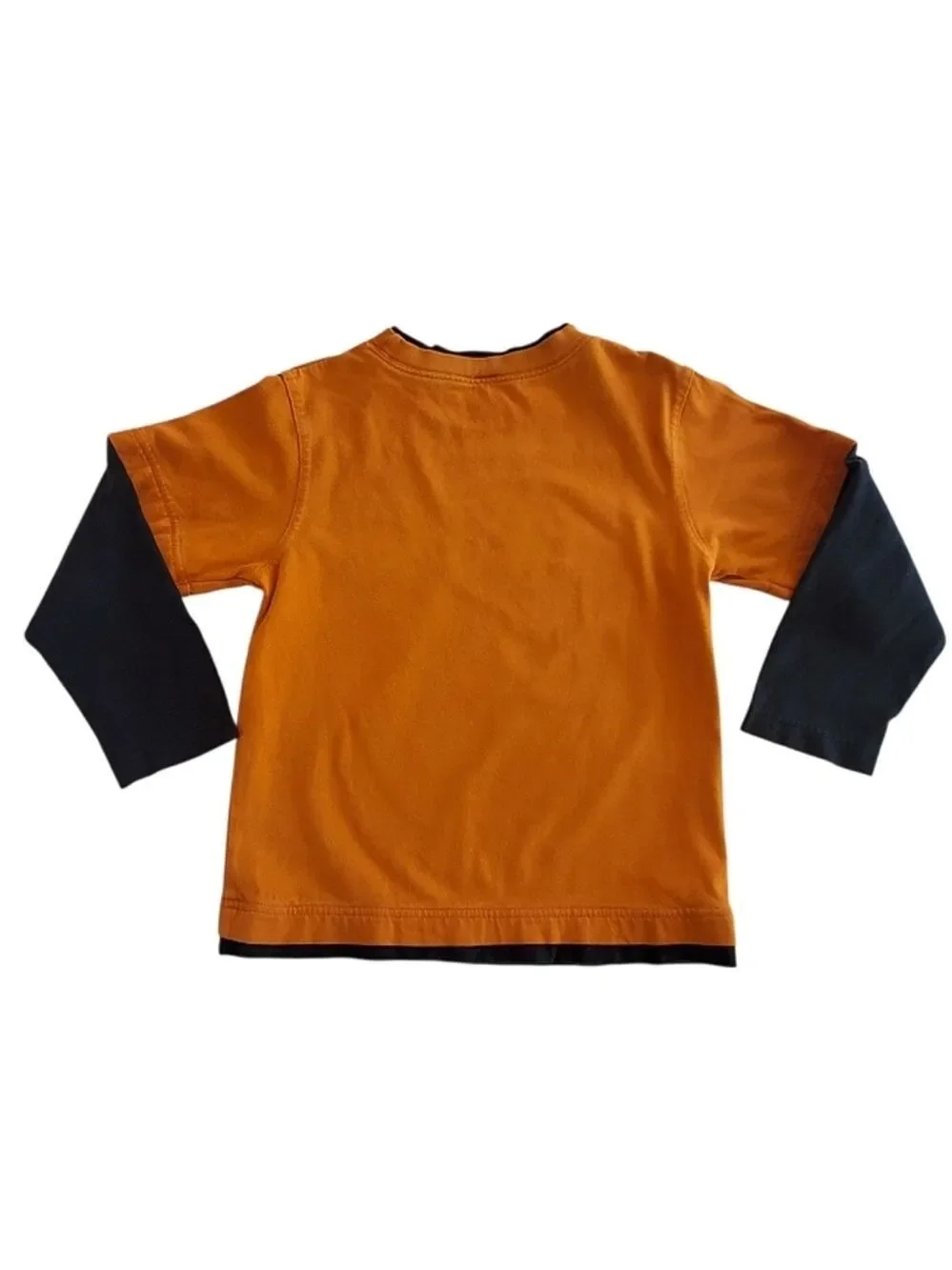 K1128 Gymboree Boys Football Long Sleeve Shirt Orange Black Size 5